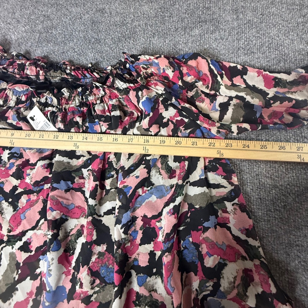 Lane Bryant Off The Shoulder Smocked Neck Floral Print Long Sleeve Blouse 18/20 - Picture 8 of 9